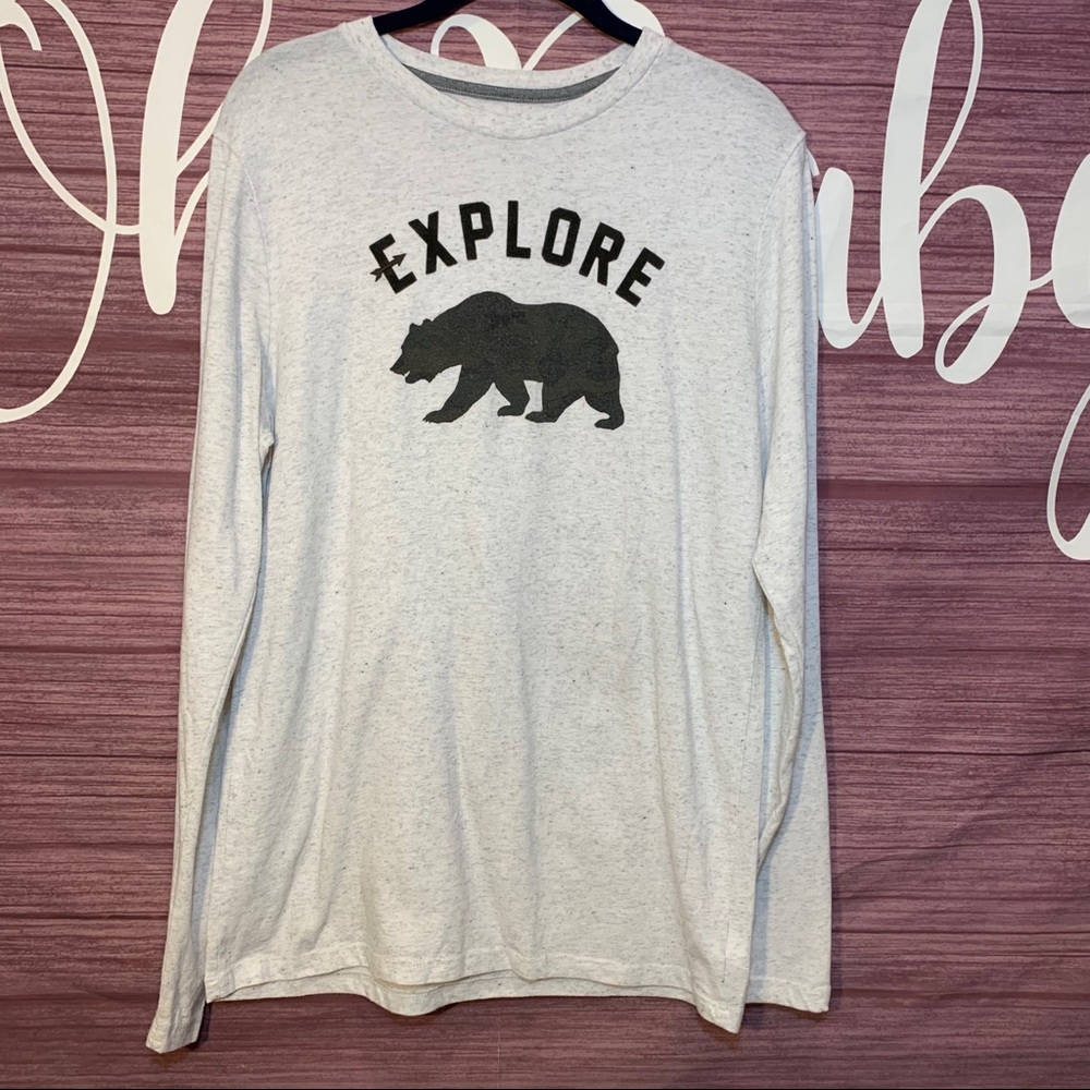 Old Navy Men’s Marbled Long Sleeve w/ Camo Bear